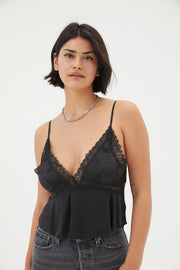 Moss Lace Trim Babydoll Cami