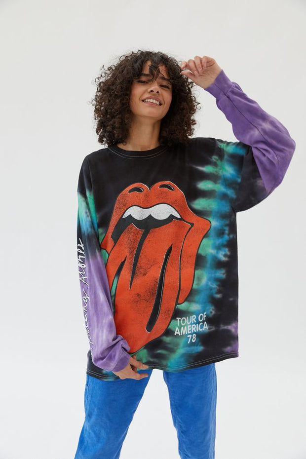 The Rolling Stones Tie-Dye Long Sleeve Tee